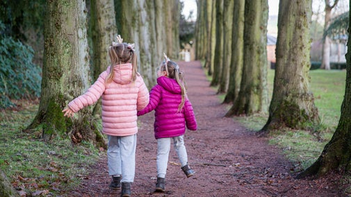 Young visitors explore the lime tree avenue at Wentworth Castle Gardens
